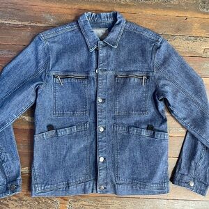 Sergio Valente Denim Chore Jean Jacket Pocket Workwear Utility Hong Kong- XL 💛🎀